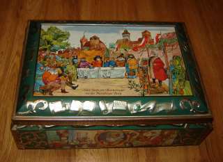 GIANT OLD Candy Biscuit LITHO TIN BOX E.Otto Schmidt  