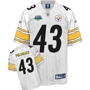  Mens Pittsburgh Steelers #43 Troy Polamalu Super Bowl XLIII Road 