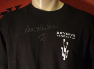 MEGADETH  SKYDIVE VENEZUELA T SHIRT Autographed by DAVE MUSTAINE RARE 