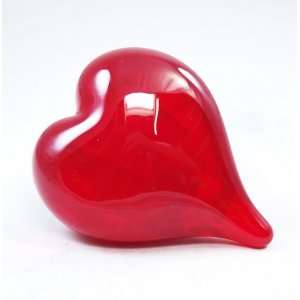  Murano Design Solid Ruby Colored Heart Paperweight PW 670 