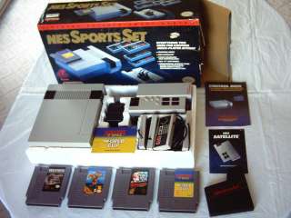 1990 NES SPORTS SET Nintendo Console System in Original Box Mario + 3 