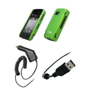 Neon Green Rubberized Polycarbonate Back Shell Snap On Cover Hard Case 