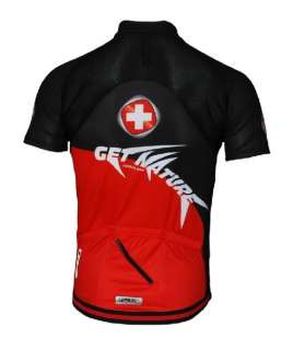 JAKROO Swiss Get Nature Cycling Short Jersey Red Black  