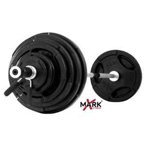 Mark Fitness 300 lb Premium Rubber Coated Olympic Weight Set 