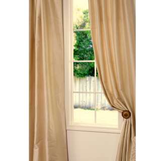 Signature Beige Cotton/ Silk 96 inch Curtain Panel  Overstock
