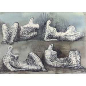   Reproduction   Henry Moore   32 x 22 inches   Four reclining figures 2