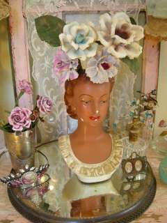 Gorgeous Vintage Lady Bust Statue Headvase~Signed Osso  