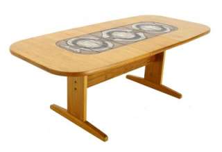 Danish Mid Century Modern Teak Tile Top Dining Table  
