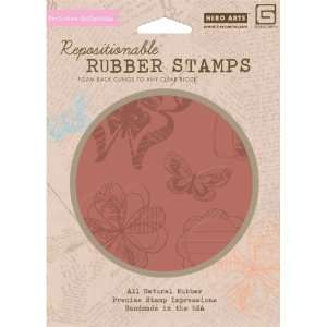   Arts Rubber Stamps Out of Print Butterflies & Prints Cling Stamp Set