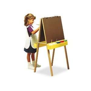  74380   Double Sided Easel, 46 High, Pressboard, Natural Wood Finish