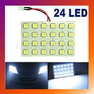 Panel SMD Car Dome 24 LED Light Bulb Lamp Adapter  