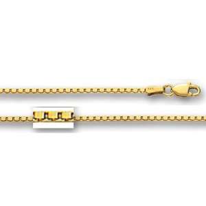   Gold Classic Mirror Box Chain (Width 1.4mm) Length   22 Inch Jewelry