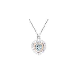  1.42 Cts Sky Blue Topaz Pendant in Silver / Pink Gold 