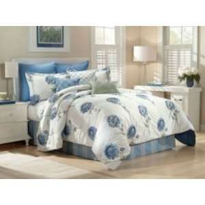  Lucy Luxury Blue Floral Full 8 Piece Comforter Bed In A 