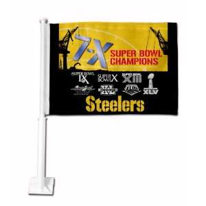NFL Pittsburgh Steelers 2010 7X Super Bowl Champions Car Flag:  