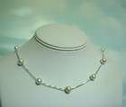 Freshwater Pearl Tin cup Jewelry Necklace in sterling