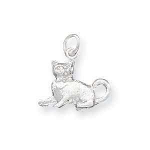  Sterling Silver Cat Charm: Vishal Jewelry: Jewelry