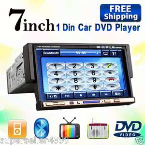 Single Din Car Headunit DVD Player Stereo LCD Bluetooth Call Stock 