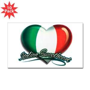   (Rectangle) (10 Pack) Italian Sweetheart Italy Flag 