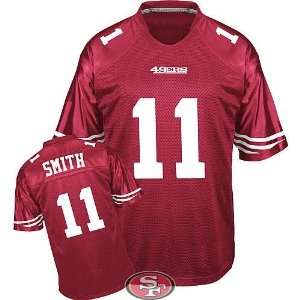 49ers Smith #11 Jerseys Red Authentic Football Jersey (Size 48M 50L 