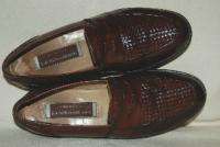 MENS JOHNSTON & MURPHY HANDCRAFTED IN ITALY BROWN LEATHER PENNY 