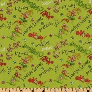  44 Wide Razzle Dazzle Words Green Fabric By The Yard 