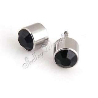   Mens Earring Ear Stud Stainless Steel Black Onyx Fake Plug(15mm*5mm