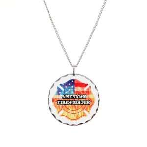    Necklace Circle Charm American Firefighter: Artsmith Inc: Jewelry