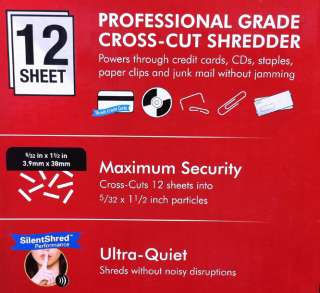 NEW Fellowes 12 Sheet Home Office Cross Cut Paper Shredder Cd/DVDs 