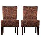 Overstock Duet Emma Paisley Upholstered Armless Chairs (Set of 2)
