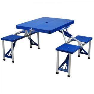 Picnic at Ascot Portable Picnic Table Set, Blue 