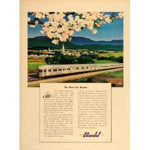   Ad Budd Cars New England States Train Leslie Ragan   Original Print Ad