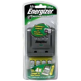 Energizer Compact Digital Camera Charger With 2 Aa And 2 Aaa Nimh 