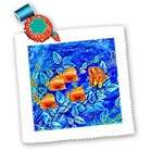 3dRose LLC Milas Art Aquatic   Tropical Fish   Quilt Squares
