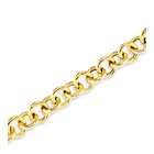 VistaBella New 14k Bonded Gold Chain Link Heart Charm Bracelet