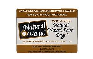 Unbleached Wax Paper Bags, 60 count. This multi pack contains 4 
