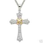 EE Large 1 1/2 .925 Silver CubicZ Cross Pendant Necklace Engraving 
