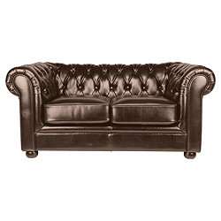 Buy Chesterfield Regular Leather Sofa, Brown from our Sofas range 