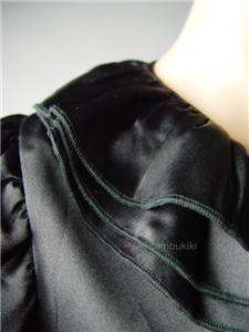 SATIN Ruffle Ruffled Front Elegant Wrap Top Shirt S  