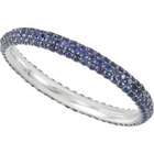   14K White Gold Blue Sapphire Eternity Wedding Band Ring Size 6.5
