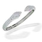 bling jewelry pave diamond cubic zirconia double snake cuff bangle