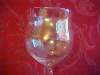 Iridescent Wine Glass Goblet Optic Bowl Unknown Maker  