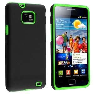  Green Silicone / Black Hard Hybrid Case with Free Privacy Screen 