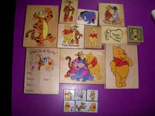   THE POOH TIGGER EYORE PALS PARTY INVITATION RUBBER STAMPS  