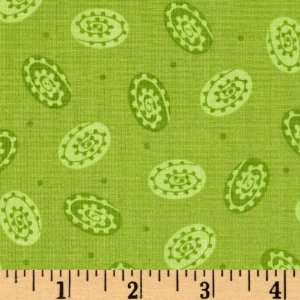  44 Wide Ooh La La Swirly Ovals Green Fabric By The Yard 