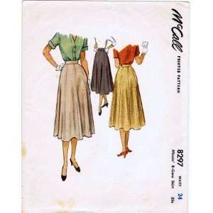   Sewing Pattern Misses Eight Gore Skirt Waist 24: Arts, Crafts & Sewing