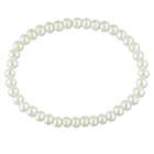 Amour Freshwater White Button Pearl Elastic Bracelet (7.5 in)