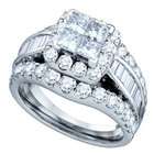   Baguette & Round Diamond Invisible 14K White Gold Bridal Ring Set