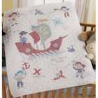 Bucilla Baby Ships Ahoy Quilted Crib Cover Stamped Cross Stitch Kit 