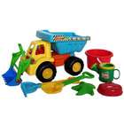   SS 2082 Construction Dump Truck with Hoe Sand Toy   7 Piece Set